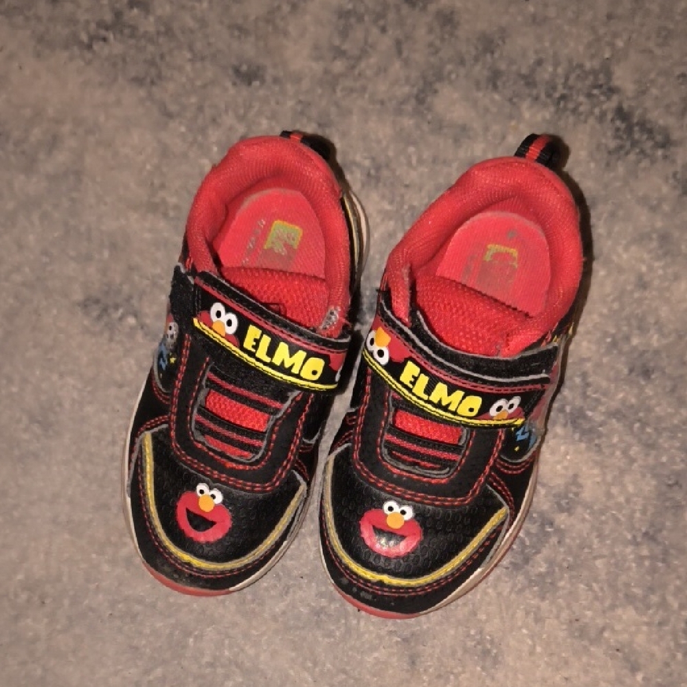 Sesame Street | Elmo Kids Sneakers - Black, Red, and Yellow